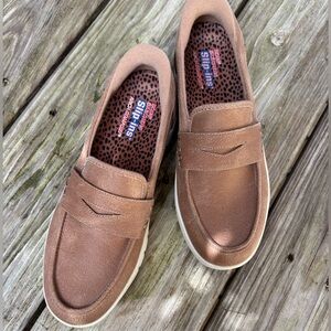 Skechers Tan Slip-ins Arch Support Casual Loafers